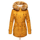 Navahoo warme Damen Winter Jacke mit Teddyfell B399 Gelb Größe XS - Gr. 34