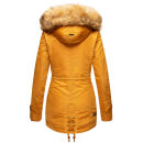 Navahoo warme Damen Winter Jacke mit Teddyfell B399 Gelb Größe XS - Gr. 34