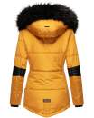 Navahoo Damen Winter Jacke Designer Parka mit Kunstfell B369 Gelb Größe XS - Gr. 34