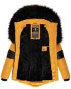 Navahoo Damen Winter Jacke Designer Parka mit Kunstfell B369 Gelb Größe XS - Gr. 34