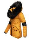 Navahoo Damen Winter Jacke Designer Parka mit Kunstfell B369 Gelb Größe L - Gr. 40