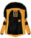Navahoo Damen Winter Jacke Designer Parka mit Kunstfell B369 Gelb Größe L - Gr. 40