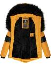 Navahoo Damen Winter Jacke Designer Parka mit Kunstfell B369 Gelb Größe XL - Gr. 42