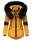 Navahoo Damen Winter Jacke Designer Parka mit Kunstfell B369 Gelb Größe XL - Gr. 42