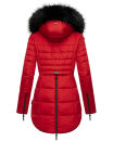 Marikoo warme Damen Winter Jacke Stepp Mantel lang B401 Rot Größe XS - Gr. 34