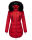 Marikoo warme Damen Winter Jacke Stepp Mantel lang B401 Rot Größe XS - Gr. 34