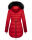 Marikoo warme Damen Winter Jacke Stepp Mantel lang B401 Rot Größe XS - Gr. 34