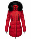 Marikoo warme Damen Winter Jacke Stepp Mantel lang B401 Rot Größe M - Gr. 38