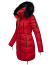 Marikoo warme Damen Winter Jacke Stepp Mantel lang B401 Rot Größe L - Gr. 40