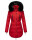 Marikoo warme Damen Winter Jacke Stepp Mantel lang B401 Rot Größe L - Gr. 40
