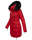 Marikoo warme Damen Winter Jacke Stepp Mantel lang B401 Rot Größe XL - Gr. 42
