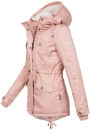 Marikoo Manolya Damen Winter Jacke Parka mit Teddyfell B376 Rosa Größe XS - Gr. 34