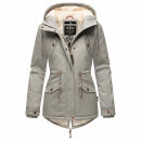 Marikoo Manolya Damen Winter Jacke Parka mit Teddyfell B376 Grau Größe S - Gr. 36
