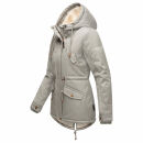 Marikoo Manolya Damen Winter Jacke Parka mit Teddyfell B376 Grau Größe S - Gr. 36