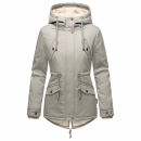 Marikoo Manolya Damen Winter Jacke Parka mit Teddyfell B376 Grau Größe XXL - Gr. 44