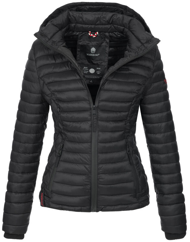 Marikoo Samtpfote leichte Damen Steppjacke B600 Schwarz Größe XS - Gr. 34