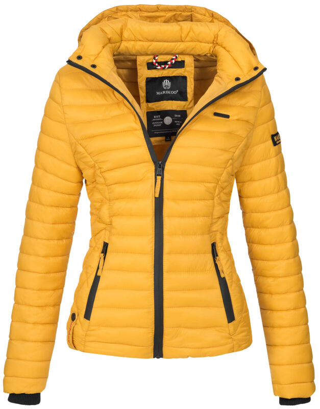 Marikoo Samtpfote leichte Damen Steppjacke B600 Gelb Größe XS - Gr. 34