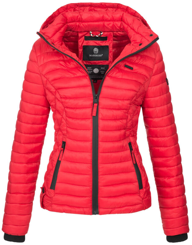 Marikoo Samtpfote leichte Damen Steppjacke B600 Rot Größe XS - Gr. 34