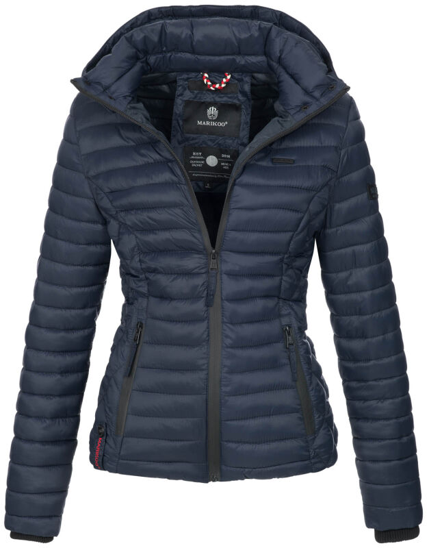 Marikoo Samtpfote leichte Damen Steppjacke B600 Blau Größe XS - Gr. 34