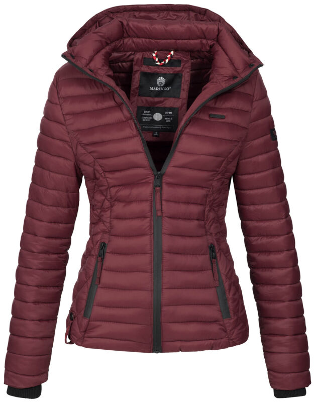 Marikoo Samtpfote leichte Damen Steppjacke B600 Bordeaux Größe M - Gr. 38