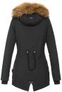 Marikoo Akira warme Damen Winter Jacke mit Kapuze B601 Schwarz Größe M - Gr. 38