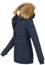 Marikoo Akira warme Damen Winter Jacke mit Kapuze B601 Navy Größe L - Gr. 40