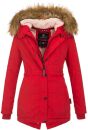 Marikoo Akira warme Damen Winter Jacke mit Kapuze B601 Rot Größe S - Gr. 36