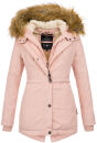 Marikoo Akira warme Damen Winter Jacke mit Kapuze B601 Rosa Größe S - Gr. 36