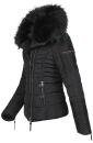 Navahoo Yuki Damen Winterjacke gesteppt warm  mit Teddyfell B604 Schwarz Größe XS - Gr. 34