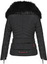 Navahoo Yuki Damen Winterjacke gesteppt warm  mit Teddyfell B604 Schwarz Größe XS - Gr. 34