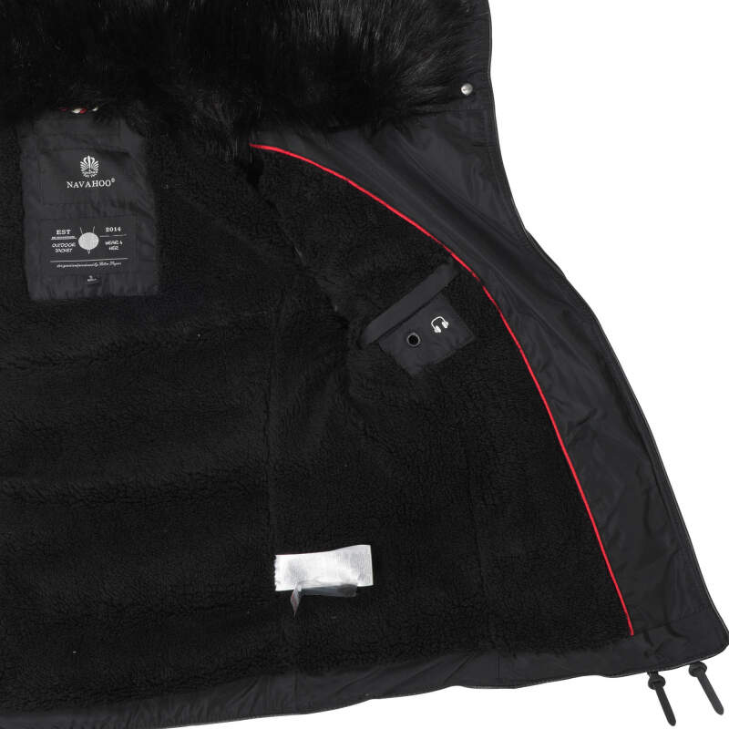 Navahoo Yuki Damen Winterjacke gesteppt warm mit Tedyfell B604 Schwar,  89,90 €