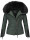 Navahoo Yuki Damen Winterjacke gesteppt warm  mit Tedyfell B604 Dunkel Grün Größe XS - Gr. 34
