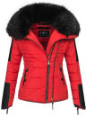 Navahoo Yuki Damen Winterjacke gesteppt warm  mit Tedyfell B604 Rot Größe XS - Gr. 34