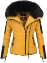 Navahoo Yuki Damen Winterjacke gesteppt warm  mit Teddyfell B604 Gelb Größe XS - Gr. 34