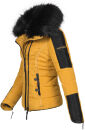 Navahoo Yuki Damen Winterjacke gesteppt warm  mit Teddyfell B604 Gelb Größe XS - Gr. 34