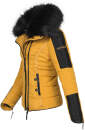 Navahoo Yuki Damen Winterjacke gesteppt warm  mit Tedyfell B604 Gelb Größe XS - Gr. 34