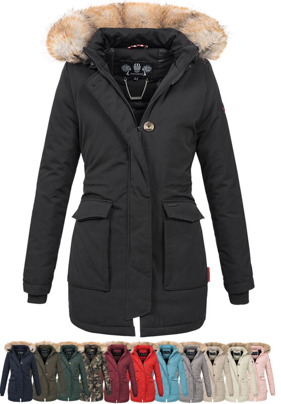 Navahoo Schneeengel Damen Winter Jacke warm gefüttert mit Kapuze B612