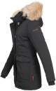 Navahoo Schneeengel Damen Winter Jacke warm gefüttert mit Kapuze B612 Schwarz Größe XS - Gr. 34