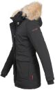 Navahoo Schneeengel Damen Winter Jacke warm gefüttert mit Kapuze B612 Schwarz Größe XS - Gr. 34