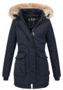 Navahoo Schneeengel Damen Winter Jacke warm gefüttert mit Kapuze B612 Navy Größe XS - Gr. 34