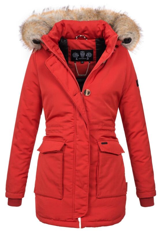 Navahoo Schneeengel Damen Winter Jacke warm gefüttert mit Kapuze B612 Rot Größe XS - Gr. 34