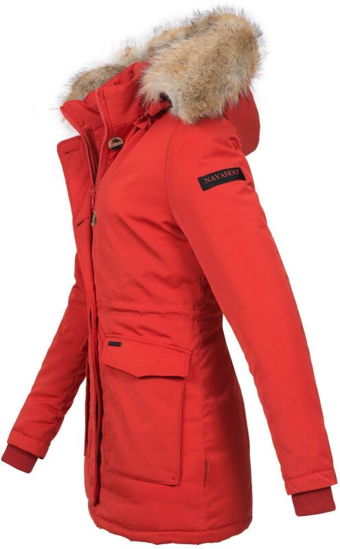 Navahoo Schneeengel Damen Winter Jacke warm gefüttert mit Kapuze B612 Rot Größe S - Gr. 36