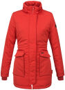 Navahoo Schneeengel Damen Winter Jacke warm gefüttert mit Kapuze B612 Rot Größe S - Gr. 36