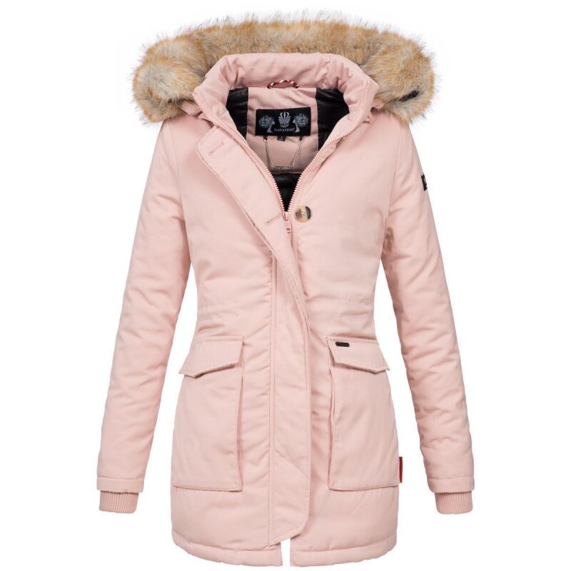 Navahoo Schneeengel Damen Winter Jacke warm gefüttert mit Kapuze B612 Rosa Größe S - Gr. 36
