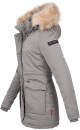 Navahoo Schneeengel Damen Winter Jacke warm gefüttert mit Kapuze B612 Grau Größe S - Gr. 36