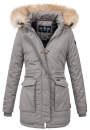 Navahoo Schneeengel Damen Winter Jacke warm gefüttert mit Kapuze B612 Grau Größe M - Gr. 38