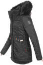 Navahoo Schätzchen Damen Winter Jacke mit Teddyfell und Kunstfell B615 Schwarz Größe L - Gr. 40