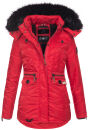 Navahoo Schätzchen Damen Winter Jacke mit Teddyfell und Kunstfell B615 Rot Größe XS - Gr. 34