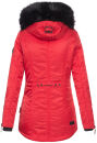 Navahoo Schätzchen Damen Winter Jacke mit Teddyfell und Kunstfell B615 Rot Größe XS - Gr. 34
