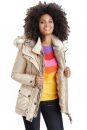 Marikoo Damen Winterjacke mit Kapuze und Kunstfell lang B617